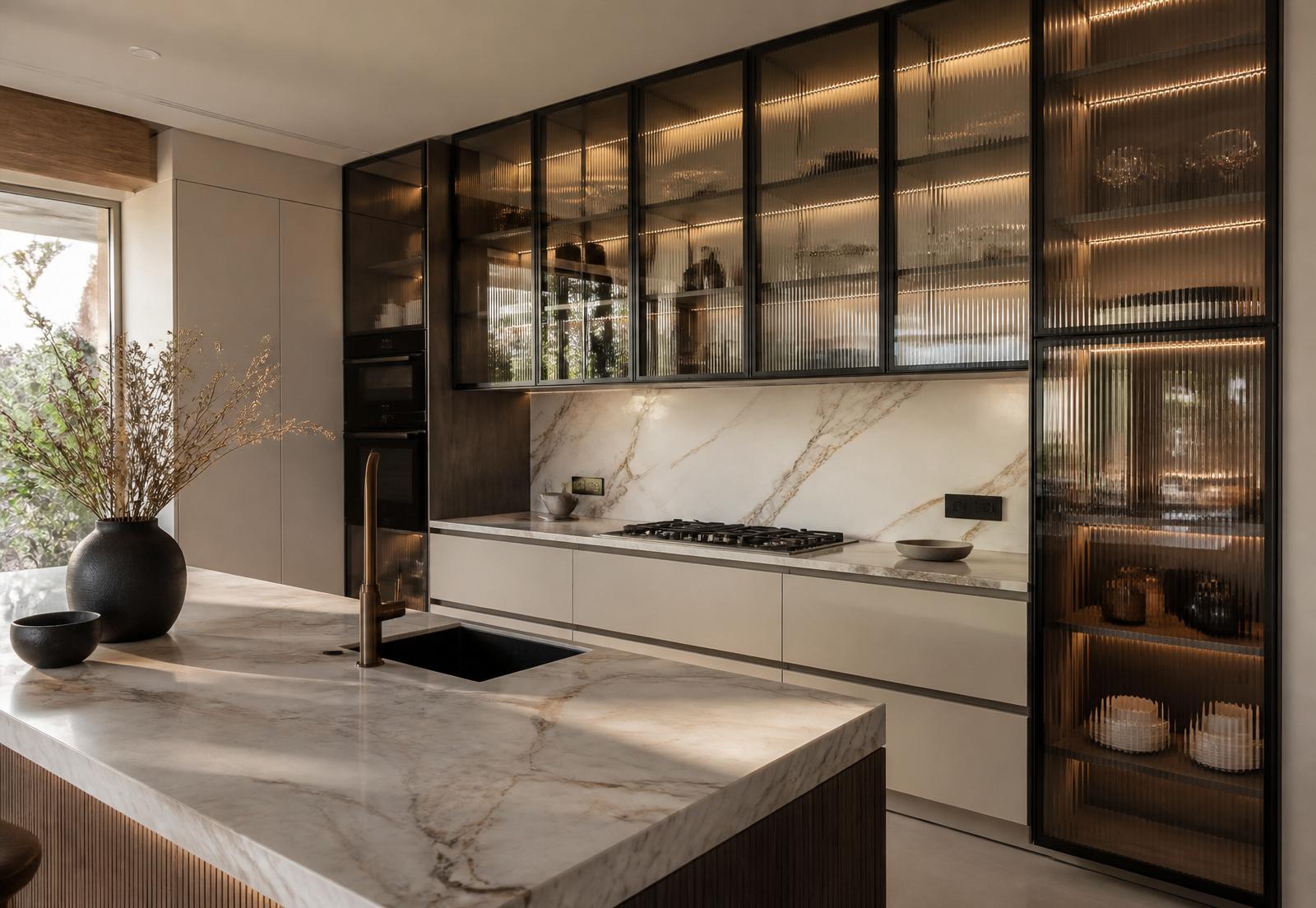 Reeded Glass Kitchen
